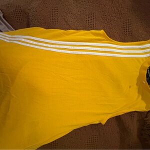 Adidas Yellow Top with Black Trim